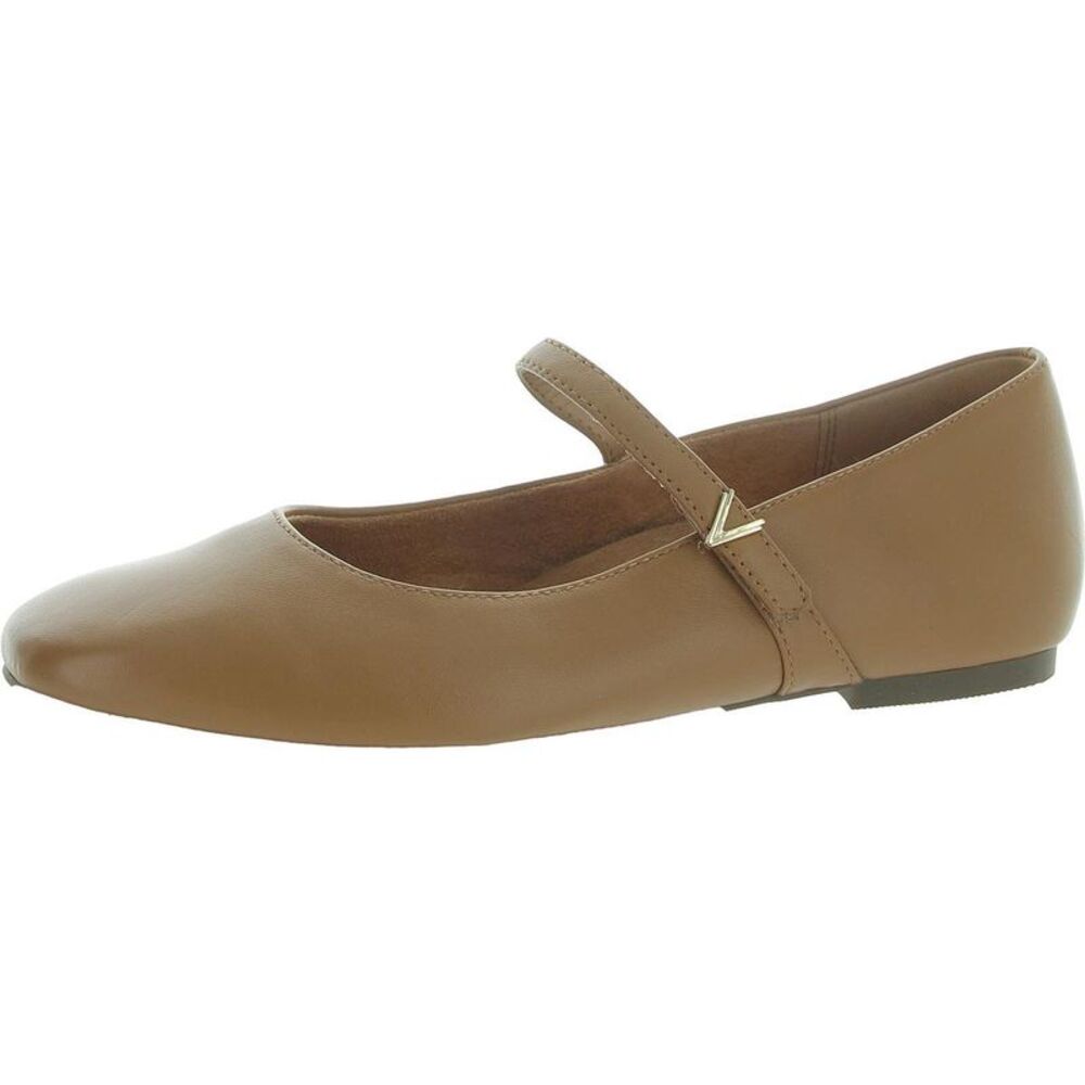 Vionic Womens Alameda Tan Leather Square Toe Dressy Mary Janes Shoes